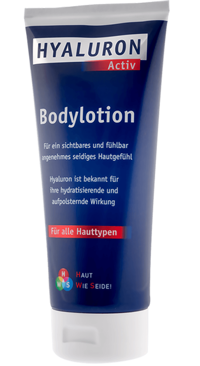 Hyaluron Activ Bodylotion 200ml mit Hyaluronsäure pflegt, nährt und schützt die Haut. Mit Beta-Glucan und Jojobaöl.