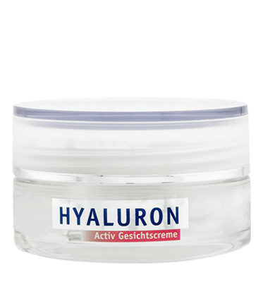 Hyaluron Activ Gesichtscreme 50ml für faltenfreie Haut und strahlenden Teint. Fördert Kollagensynthese und den Aufbau von Elastin.